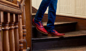 Mcclean Red Hand Painted Suede