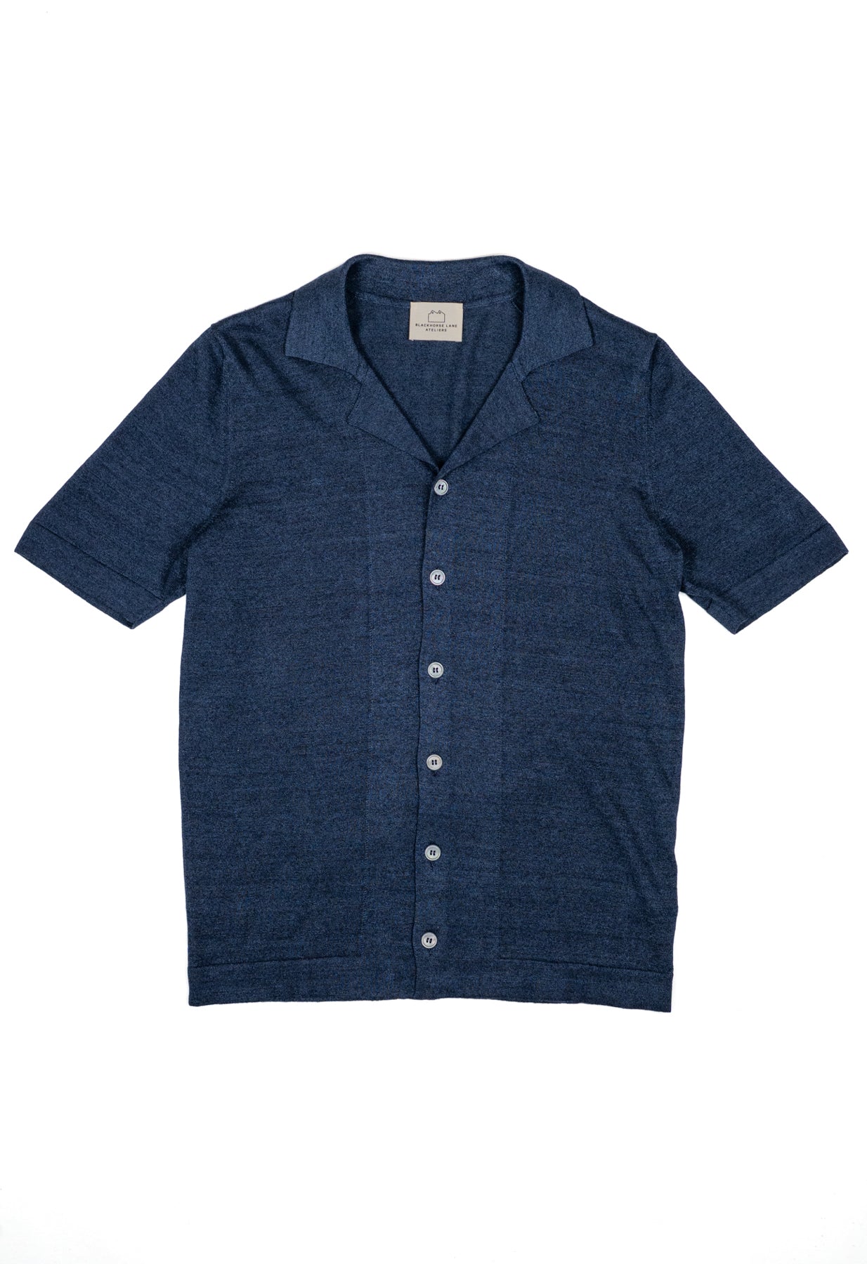 Men's Open Collar Knit - Navy