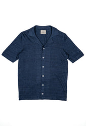 Men's Open Collar Knit - Navy