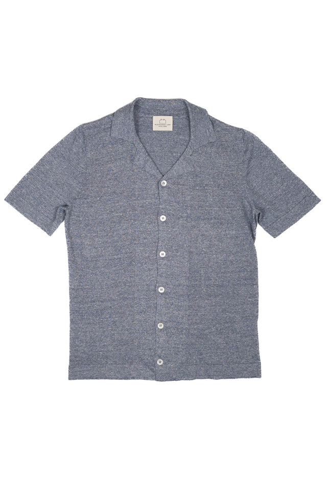 Men's Open Collar Knit - Light Blue