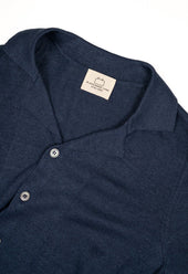 Men's Open Collar Knit - Navy