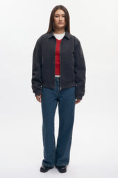 Men's A-2 Bomber Jacket in Washed Black