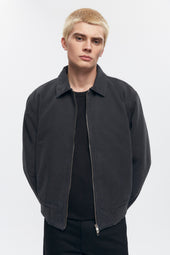 Men's A-2 Bomber Jacket in Washed Black