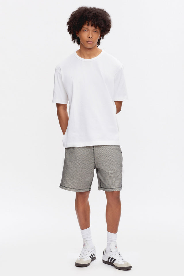 Atlas 2-Tone Waffle Short in Marshmallow/Black