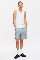 Atlas 2-Tone Waffle Short in Marshmallow/Marine Blue