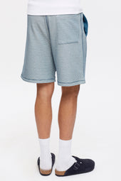 Atlas 2-Tone Waffle Short in Marshmallow/Marine Blue