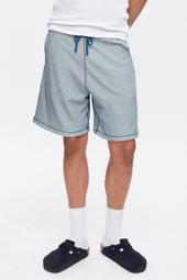 Atlas 2-Tone Waffle Short in Marshmallow/Marine Blue