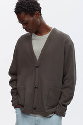 Atlas Waffle Cardigan in Beluga