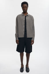 Cairo Linen Shirt in Warm Grey