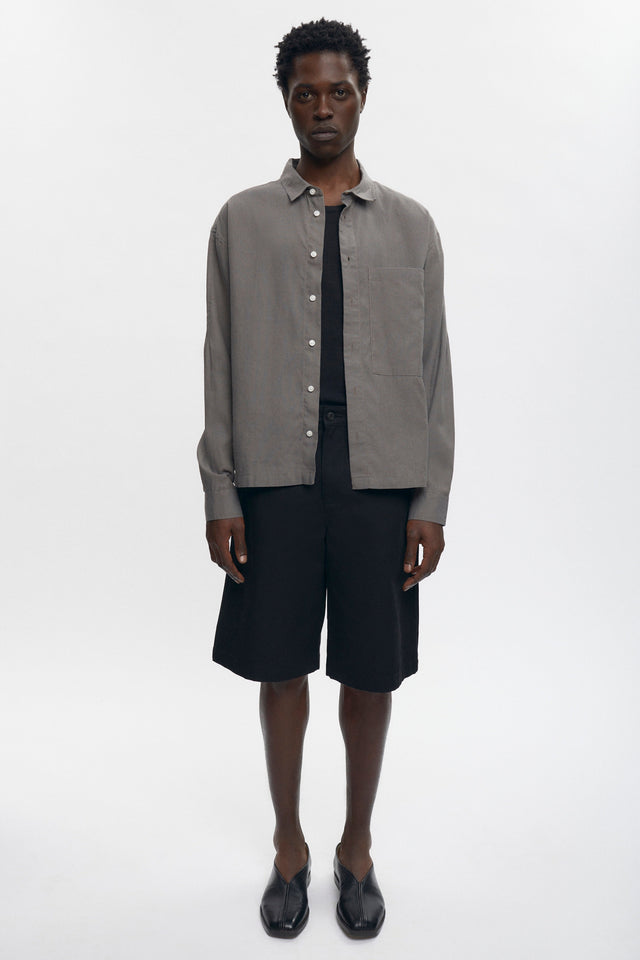 Cairo Linen Shirt in Warm Grey