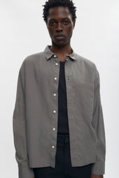 Cairo Linen Shirt in Warm Grey