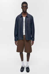 Men's Chambray Full Zip Shirt in Rinse