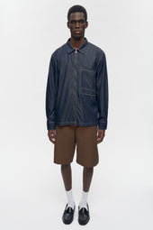 Men's Chambray Full Zip Shirt in Rinse