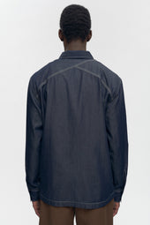 Men's Chambray Full Zip Shirt in Rinse