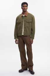 Men's Denim Overshirt in Olive