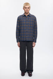 Men's Flannel Shirt in Blue Plaid