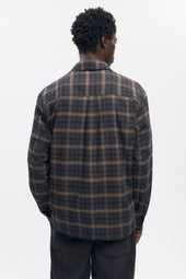 Men's Flannel Shirt in Brown Plaid