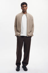 Men's Hadi Zip Sweater in Oat
