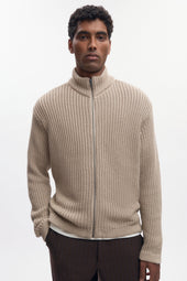 Men's Hadi Zip Sweater in Oat