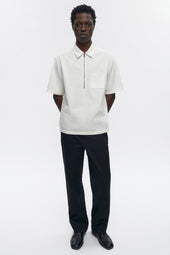 Men's Half Zip Shirt in Marshmallow