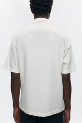 Men's Half Zip Shirt in Marshmallow