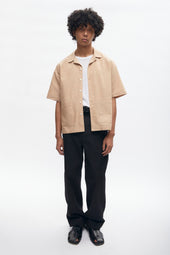 Linen Camp Shirt in Camel