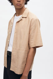 Linen Camp Shirt in Camel