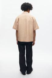 Linen Camp Shirt in Camel
