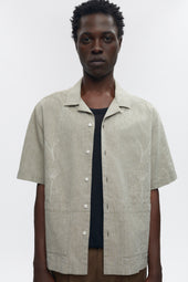 Linen Camp Shirt in Olive