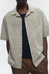 Linen Camp Shirt in Olive