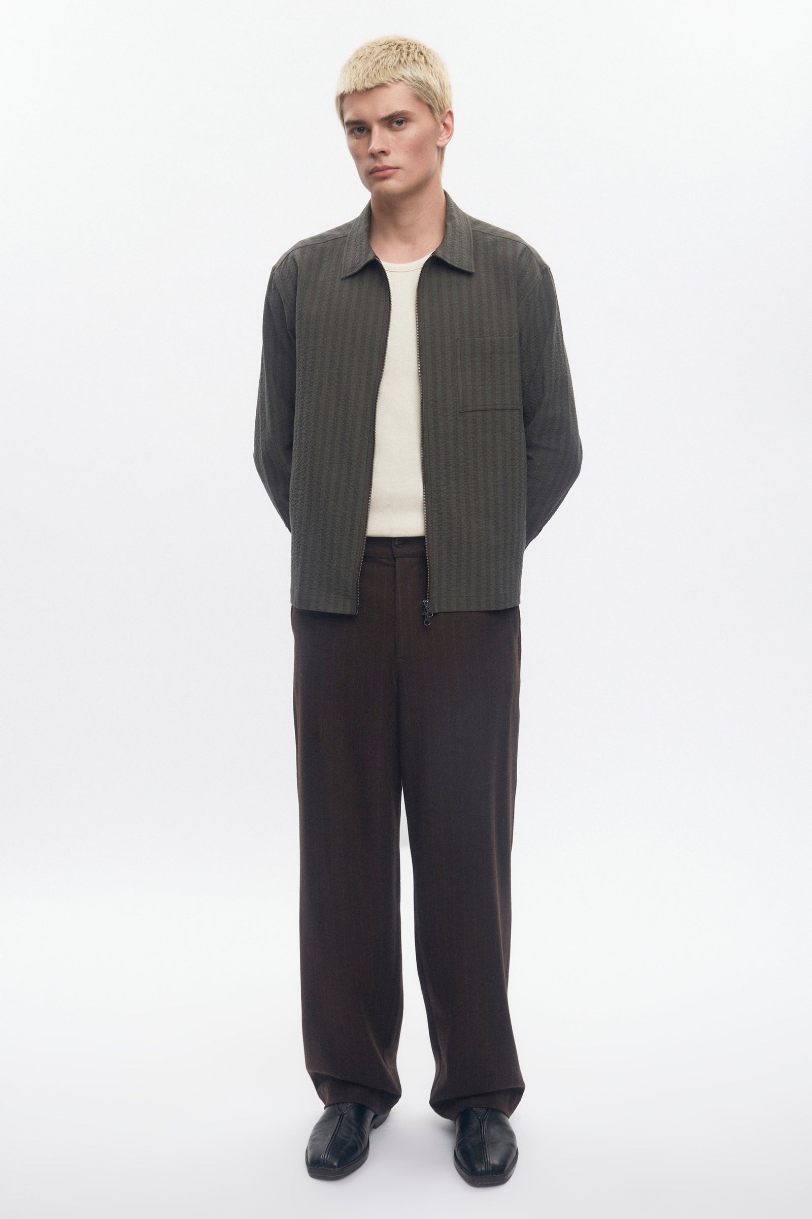 Men's Malik Wool Trouser in Coffee Bean