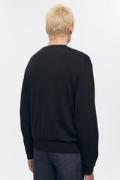 Men's Fine Merino Crewneck Sweater in Black