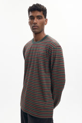 Men's Midweight Longsleeve in Bottle Green/Plum/Otter