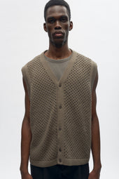 Mina Vest in Dark Taupe