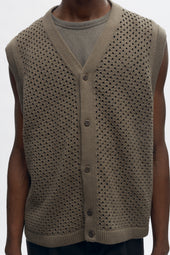 Mina Vest in Dark Taupe