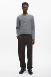 Men's Noor Fuzzy Cardigan in Medium Grey