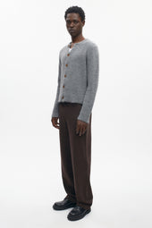 Men's Noor Fuzzy Cardigan in Medium Grey