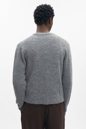 Men's Noor Fuzzy Cardigan in Medium Grey