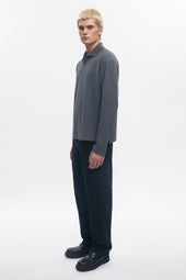 Men's Pique Longsleeve Polo in Steel