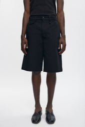 Twill Bermuda Shorts in Black