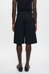 Twill Bermuda Shorts in Black