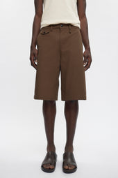 Twill Bermuda Shorts in Walnut
