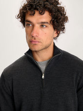 The 24 Merino Half Zip Dark Grey Merino Wool