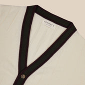 Merino Club Cardigan In Purple And Green