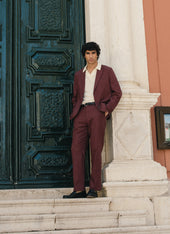 Tailored Trousers Linen Merlot