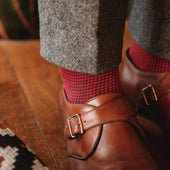 Gris Rouge Pied De Poule Fil D Cosse