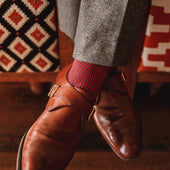 Gris Rouge Pied De Poule Fil D Cosse