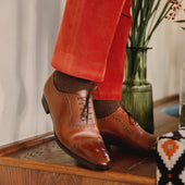 Noisette Kaki Pied De Poule Laine