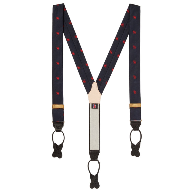 Middle Temple Crest Navy Red Silk Braces