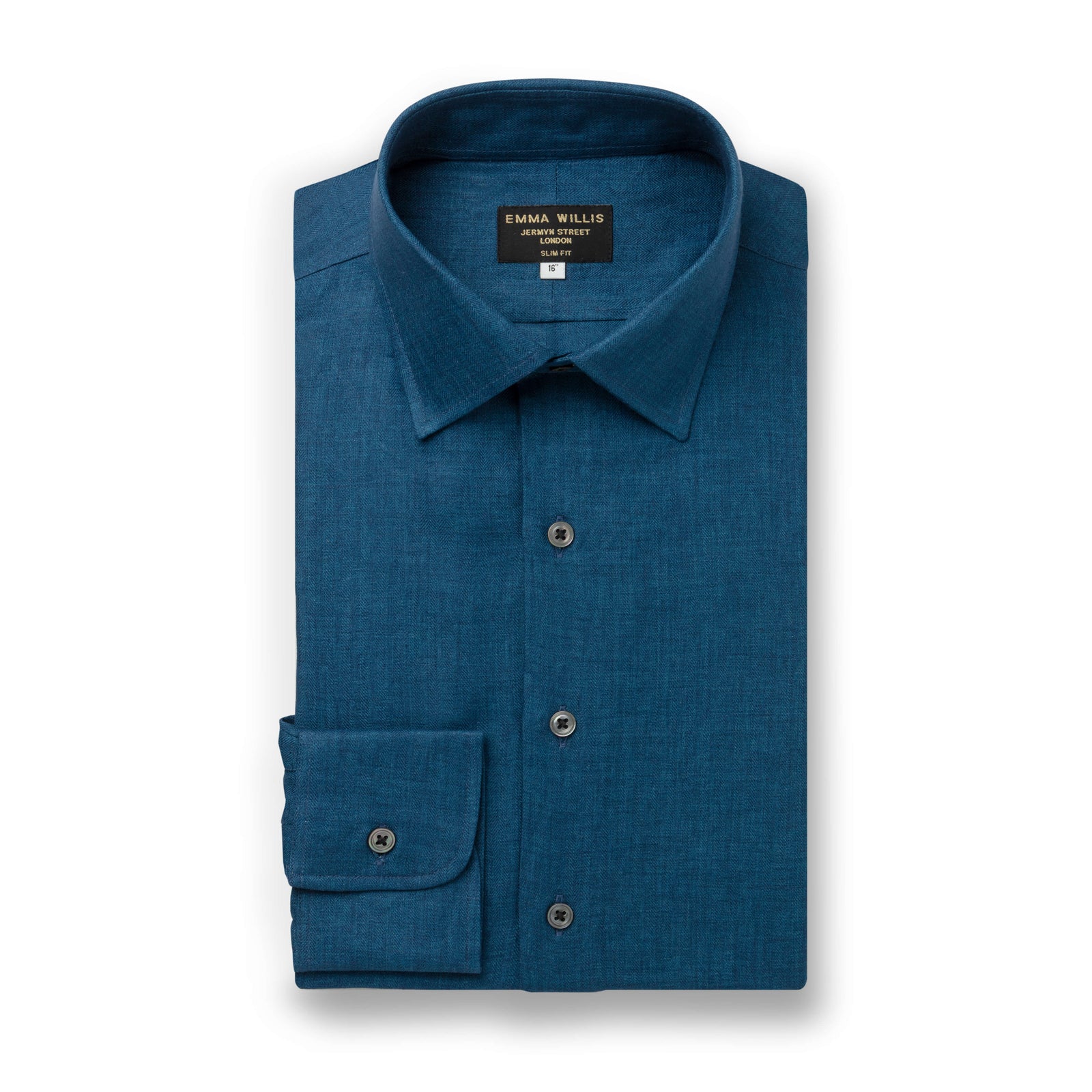 Ink Herringbone Linen Shirt New